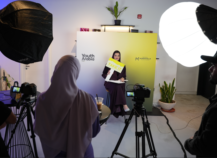 Youth Arabia Forum interview set behind the scenes